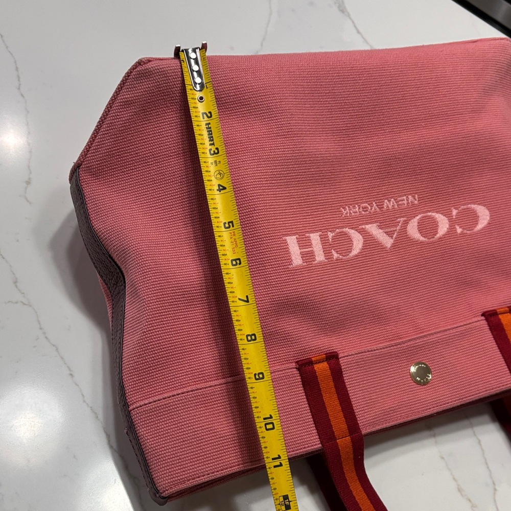 Coach Pink Tote with Red and Orange Straps - Picture 13 of 17